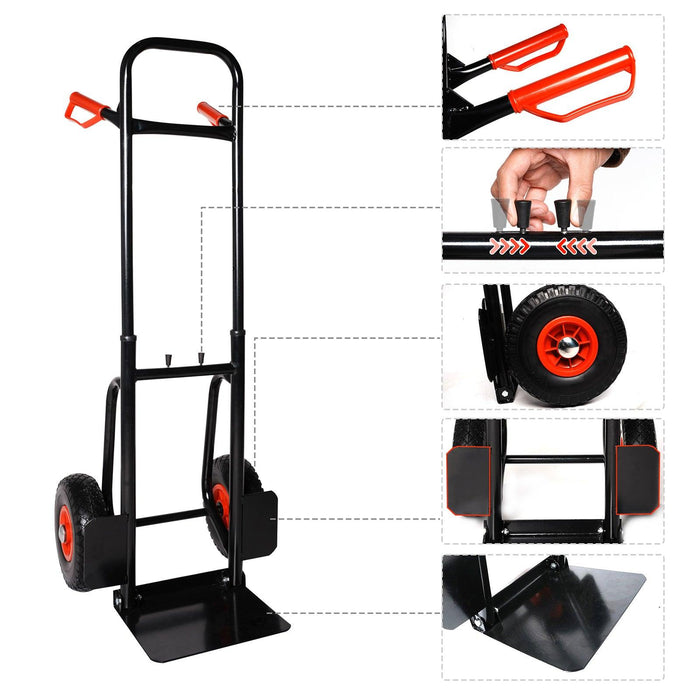 Hand Truck with Telescope Handle Dolly Cart Trolley Cart for Moving, 440lbs Capacity