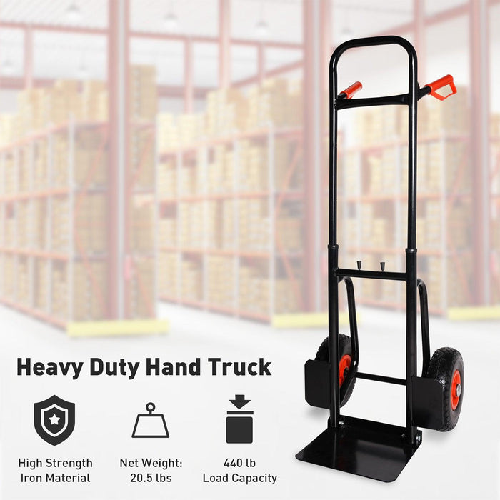 Hand Truck with Telescope Handle Dolly Cart Trolley Cart for Moving, 440lbs Capacity