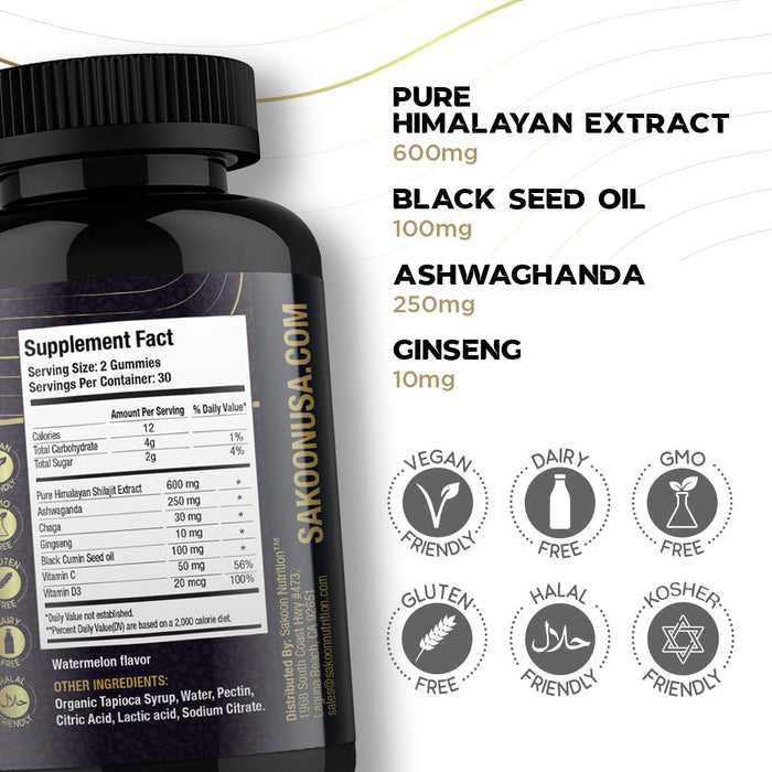 Pure Shilajit & Black Seed Oil Gummies