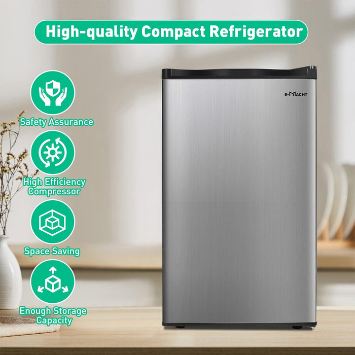 3.2 Cu.ft. Small Fridge with Freezer Compact Refrigerator with Reversible Door