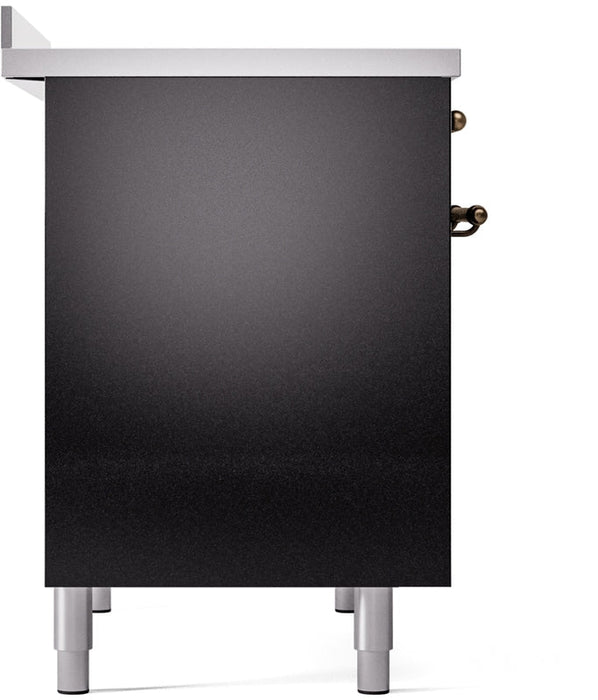 ILVE Nostalgie II 40" Induction Range with Element Stove and Electric Oven in Black with Bronze Trim, UPDI406NMPBKB