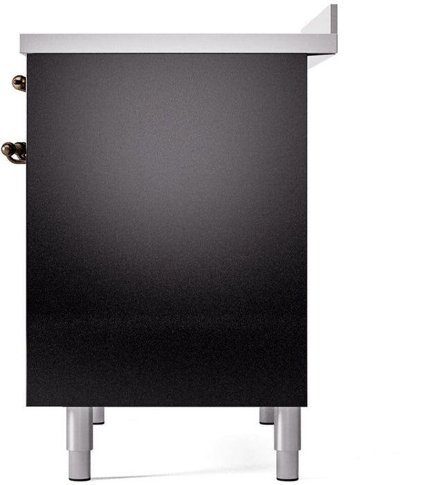 ILVE Nostalgie II 40" Induction Range with Element Stove and Electric Oven in Black with Bronze Trim, UPDI406NMPBKB