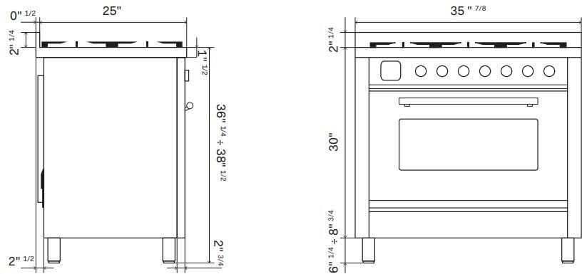 ILVE Nostalgie II 36" Dual Fuel Natural Gas Range in Matte Graphite with Chrome Trim, UP36FNMPMGC