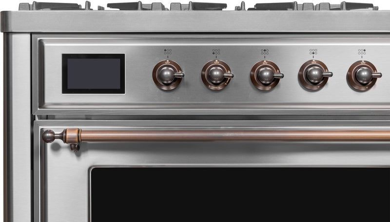 ILVE Majestic II 36" Dual Fuel Natural Gas Range in Stainless Steel with Bronze Trim, UM09FDNS3SSB