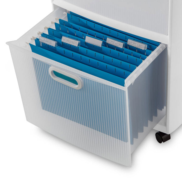 Sterilite Ultra 2 Drawer Filing Storage Cart, Plastic Rolling Organizer, 4 Pack