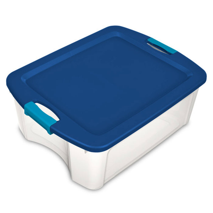 Sterilite 12 Gal Latch and Carry Stackable Storage Bin with Latching Lid, 6 Pack