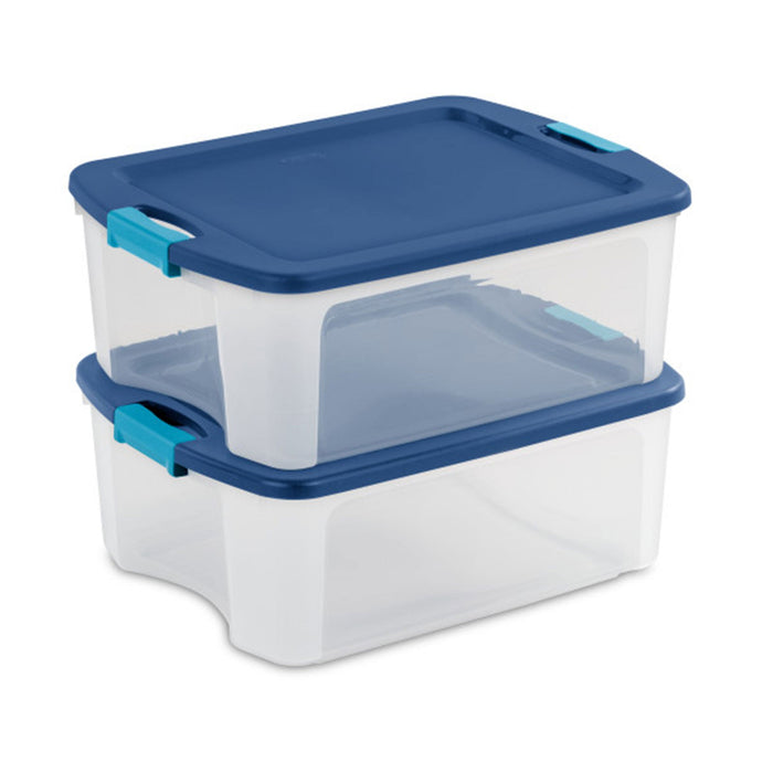 Sterilite 12 Gal Latch and Carry Stackable Storage Bin with Latching Lid, 6 Pack