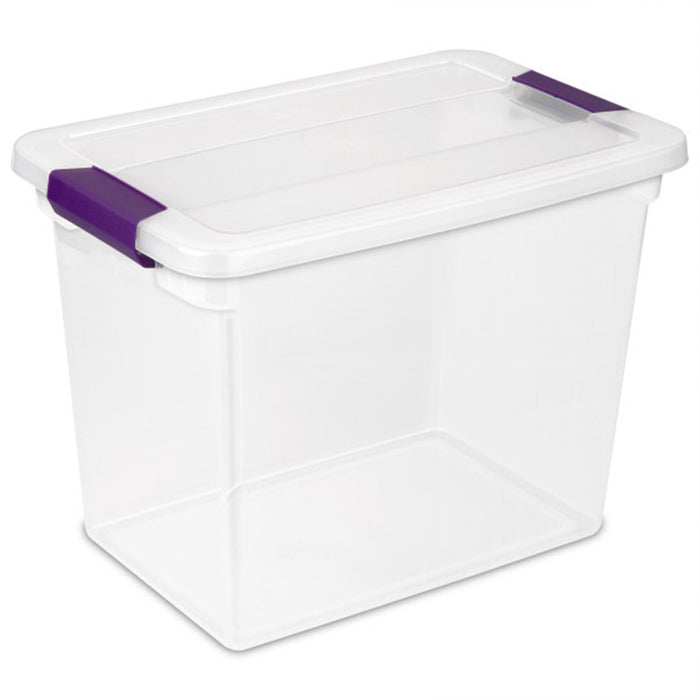 Sterilite 27 Qt ClearView Latch Storage Stackable Bin with Latching Lid, 12 Pack