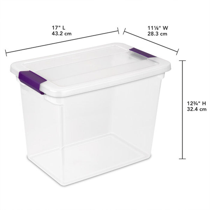 Sterilite 27 Qt ClearView Latch Storage Stackable Bin with Latching Lid, 12 Pack