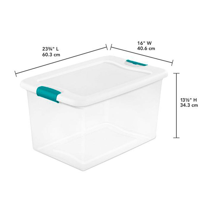 Sterilite 64 Quart Latching Storage Tote Box (6 Pack) + Medium Clip Box (4 Pack)