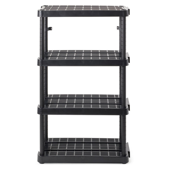 Gracious Living 4 Shelf Adjustable Height Medium Duty Storage, Black (4 Pack)