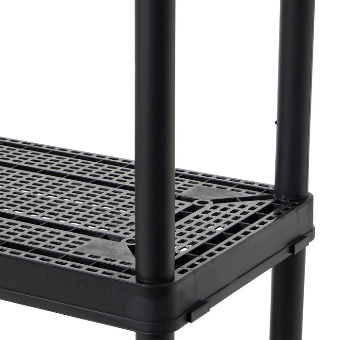 Gracious Living 4 Shelf Fixed Height Medium Duty Storage Rack, 2 Pack, Black