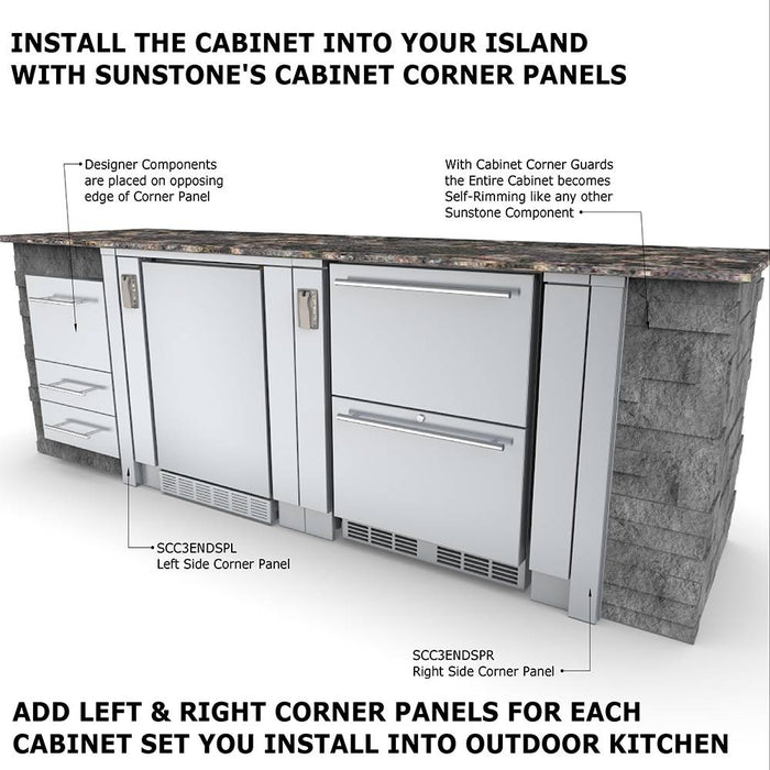 Sunstone 34″ Appliance Cabinet for up to 25″ wide Fridge – SAC34APC