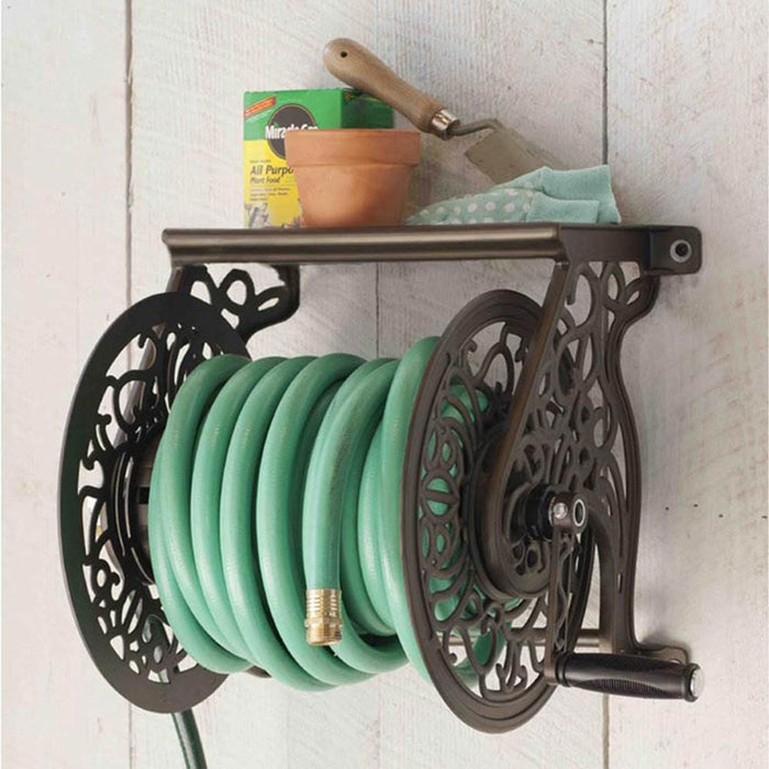 Liberty Garden LBG-704 125' Steel Decorative Garden Hose Wall Mounted Reel