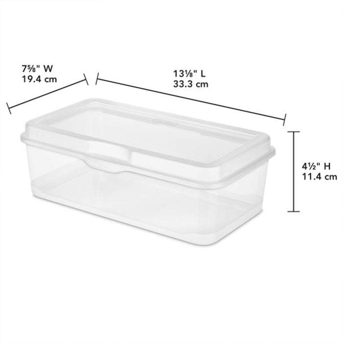 Sterilite Plastic Stacking FlipTop Latching Storage Box Container, Clear 18 Pack