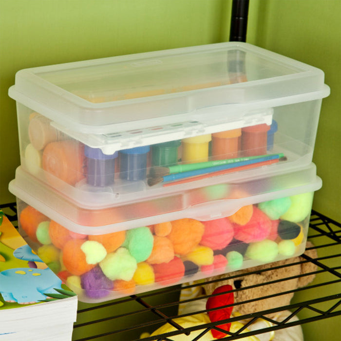 Sterilite Plastic Stacking FlipTop Latching Storage Box Container, Clear 18 Pack