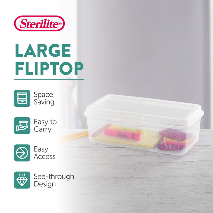 Sterilite Plastic Stacking FlipTop Latching Storage Box Container, Clear 18 Pack