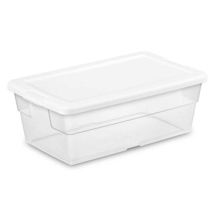 Sterilite 6 Quart Storage Box Stackable Bin with Lid, Plastic Container, 12 Pack