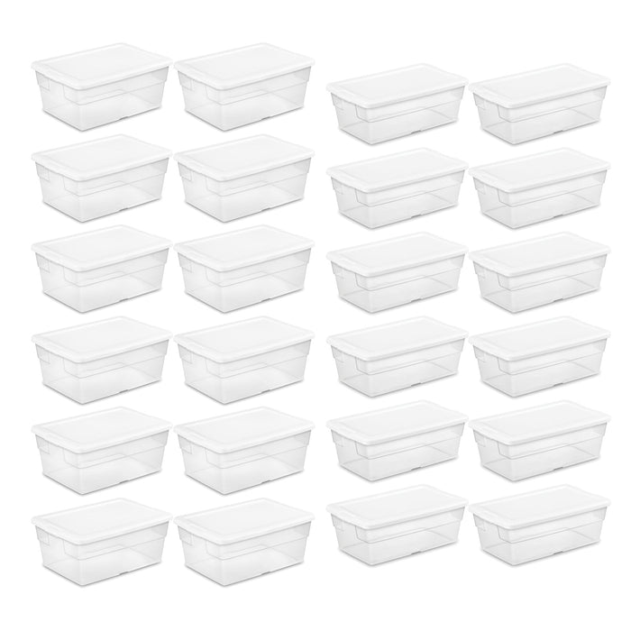 Sterilite 16 Qt Clear Storage Tote, 12 Pack, & 6 Qt Clear Storage Tote, 12 Pack