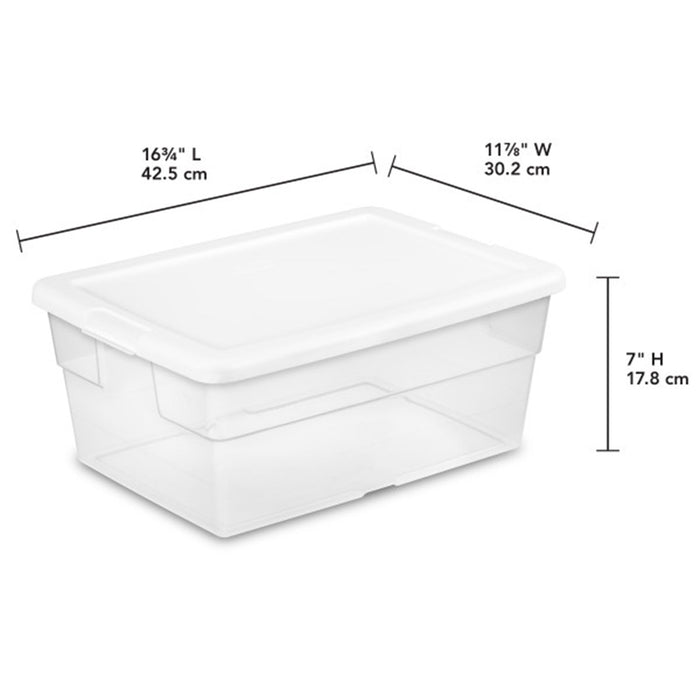 Sterilite 16 Qt Clear Storage Tote, 12 Pack, & 6 Qt Clear Storage Tote, 12 Pack