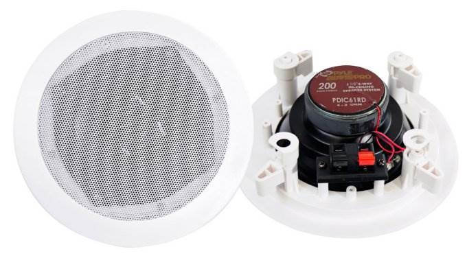 PYLE PRO PDIC61RD 6.5'' 200W 2-Way In-Ceiling/Wall Speaker System White (6 Pack)