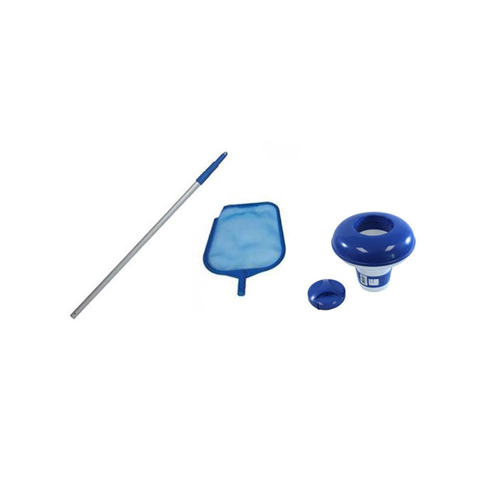 Intex Swimming Pool Pole Kit w/ Skimmer & Hydrotools Floating Chlorine Dispenser