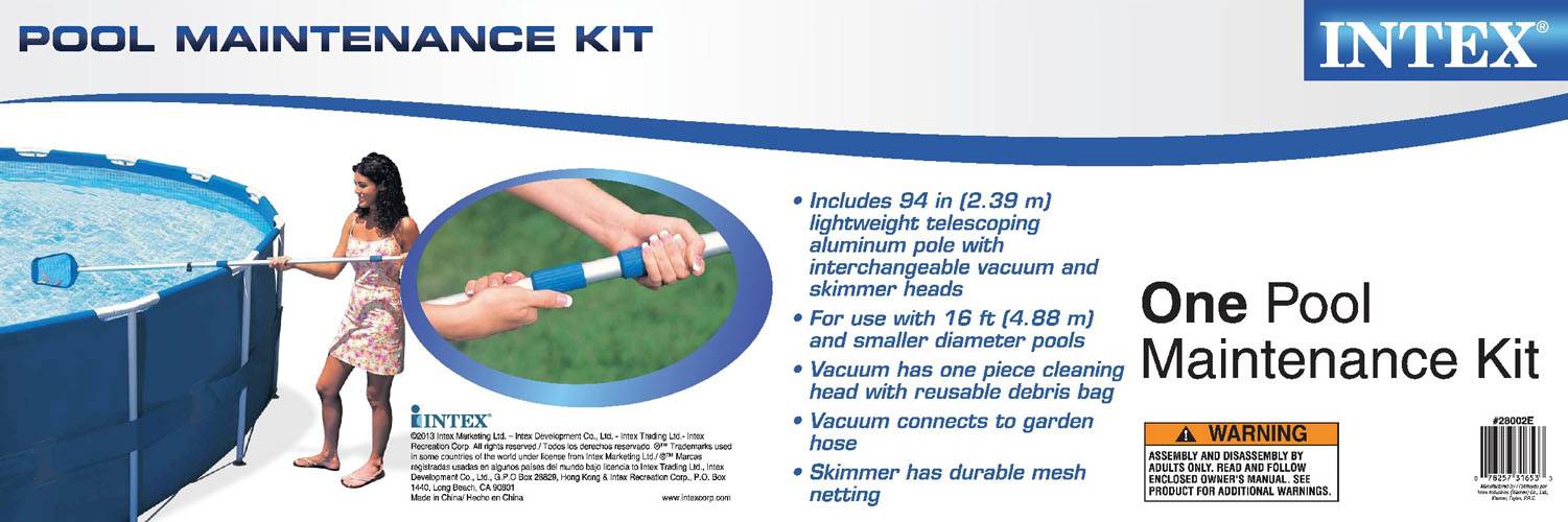 Intex Swimming Pool Pole Kit w/ Skimmer & Hydrotools Floating Chlorine Dispenser