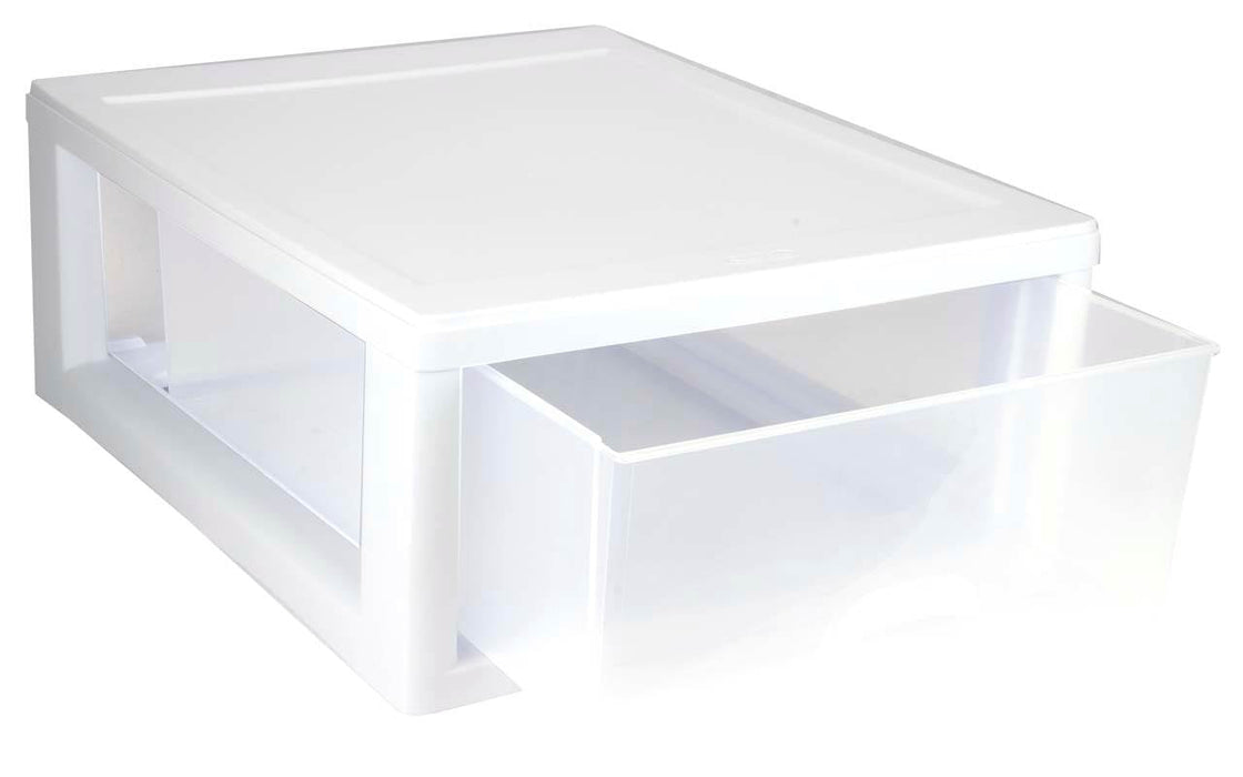 Sterilite 16 Qt Clear Stacking Storage Drawer Container (6 Pack) + 6 Qt (6 Pack)