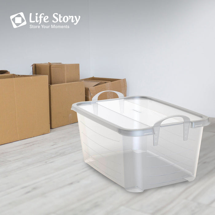 Life Story Clear Stackable Closet Organization & Storage Box, 55 Quart (18 Pack)