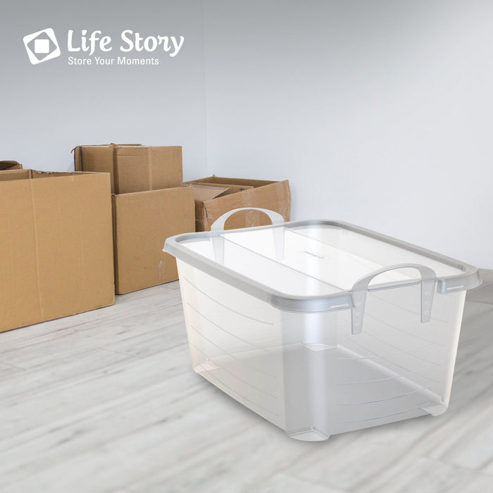 Life Story Clear Stackable Closet Organization & Storage Box, 55 Quart (24 Pack)