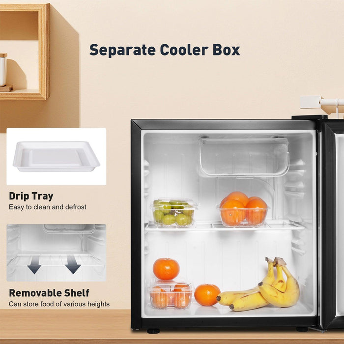 1.6 Cu.ft. Mini Fridge with Freezer Compact Refrigerator with Adjustable Thermostat Control