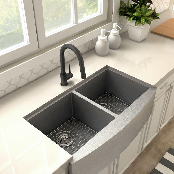 ZLINE Dante Kitchen Faucet in Electric Black Matte, DNT-KF-MB