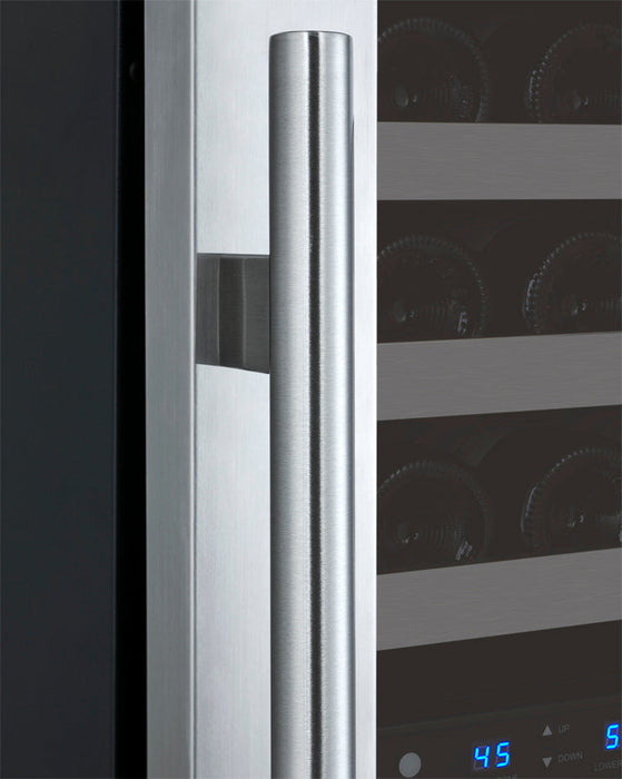 24" Wide FlexCount II Tru-Vino 121 Bottle Dual Zone Stainless Steel Right Hinge Wine Refrigerator