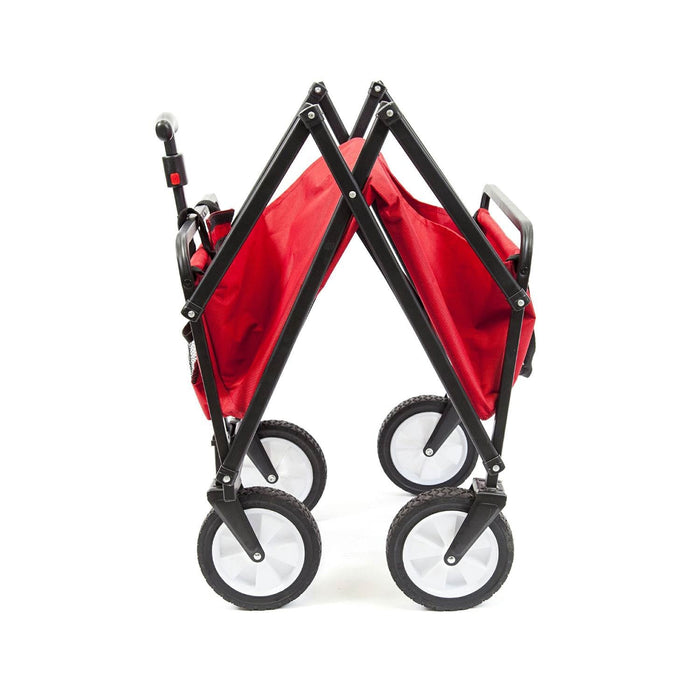 SEINA Heavy Duty Compact Folding 150 Pound Capacity Outdoor Cart, Red (2 Pack)