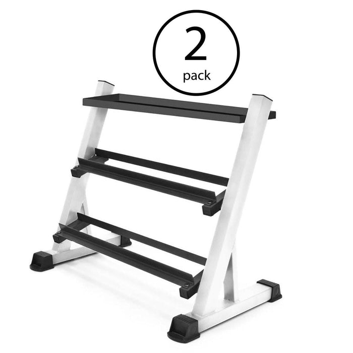 Marcy 3 Tier Free Weight/Dumbbell Storage Rack Stand for Home and Gyms (2 Pack)