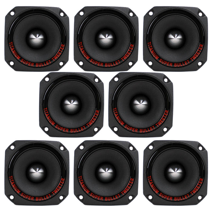 Pyramid TW44 1" 300 Watt Heavy Duty Titanium Dome Bullet Car Tweeter (8 Pack)