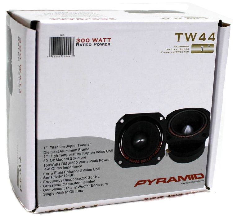 Pyramid TW44 1" 300 Watt Heavy Duty Titanium Dome Bullet Car Tweeter (8 Pack)