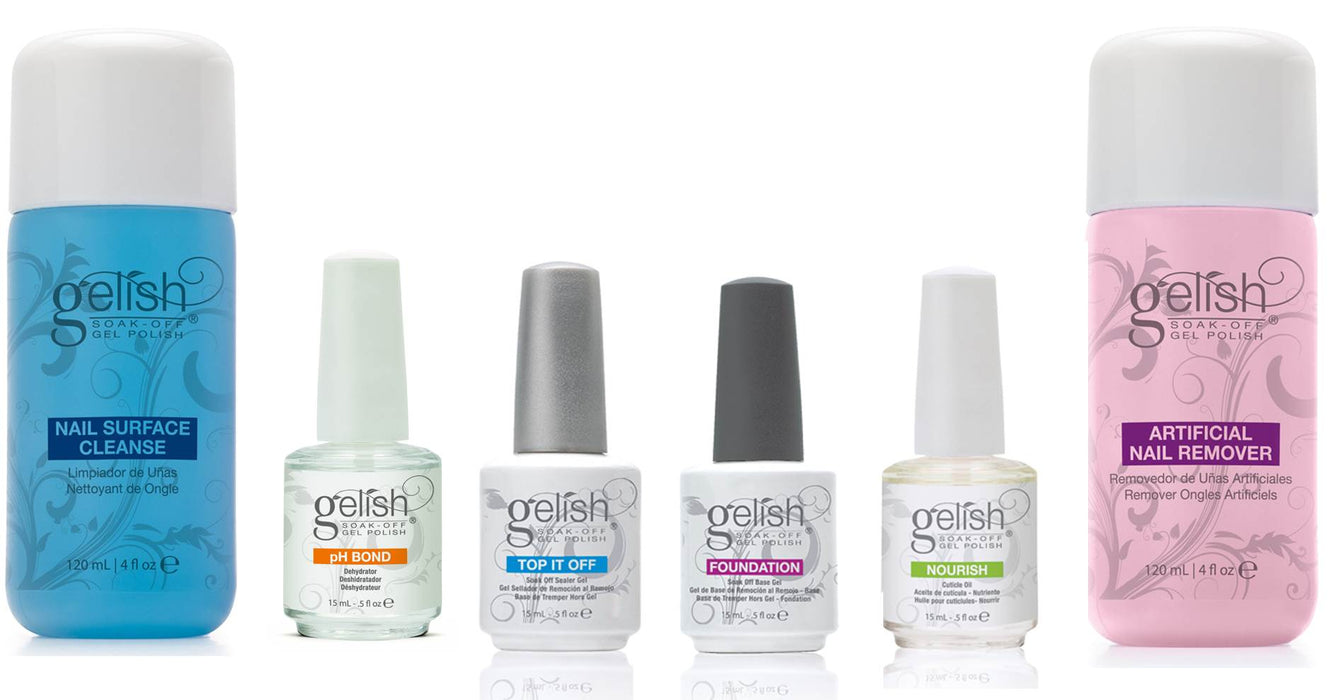 Gelish Mini Harmony Complete Starter Gel Nail Polish Kit & Basix Care Kit