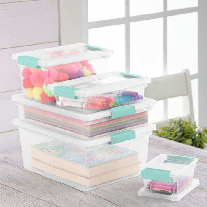 Sterilite 64 Quart Latching Storage Tote Box (6 Pack) + Deep Clip Box (4 Pack)