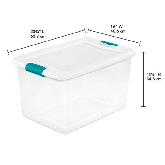 Sterilite 64 Quart Latching Storage Tote Box (6 Pack) + Deep Clip Box (4 Pack)