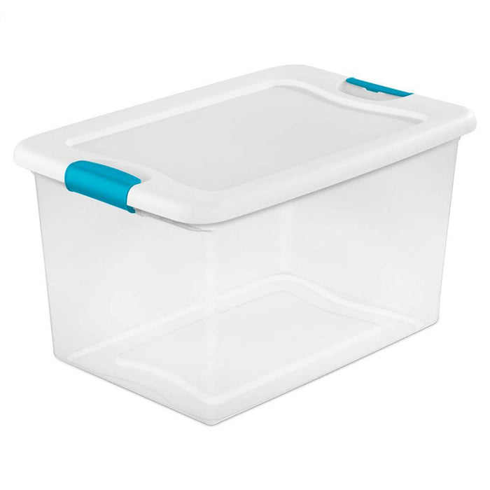 Sterilite 64 Quart Latching Storage Tote Box (12 Pack) & Deep Clip Box (4 Pack)