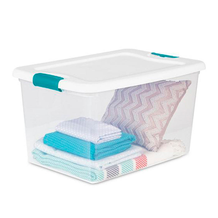 Sterilite 64 Quart Latching Storage Tote Box (12 Pack) & Deep Clip Box (4 Pack)