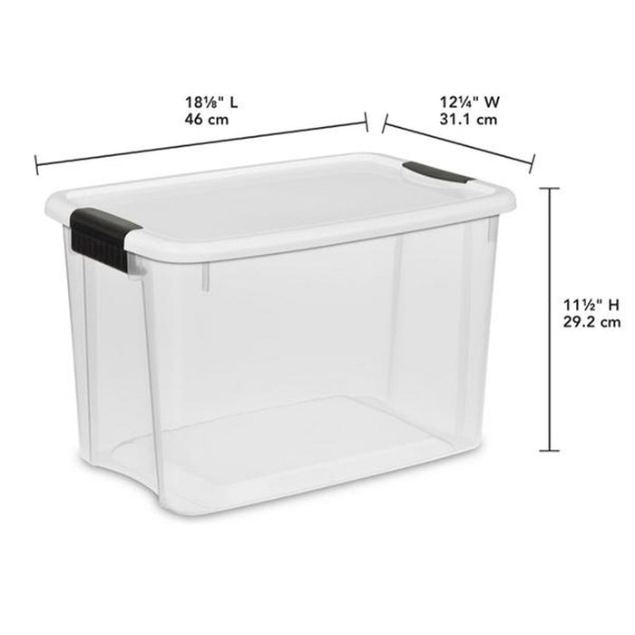 Sterilite 30 Qt 6-Pack & 18 Qt 6-Pack Clear Plastic Stackable Storage Bin w/ Lid