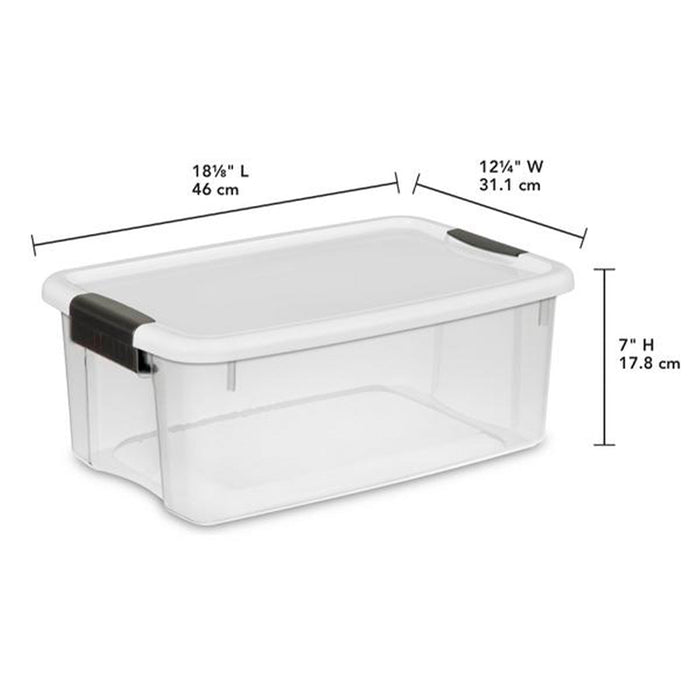 Sterilite 30 Qt 6-Pack & 18 Qt 6-Pack Clear Plastic Stackable Storage Bin w/ Lid