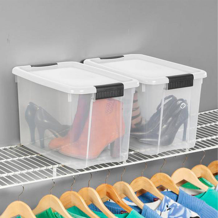 Sterilite 30 Qt 6-Pack & 18 Qt 6-Pack Clear Plastic Stackable Storage Bin w/ Lid