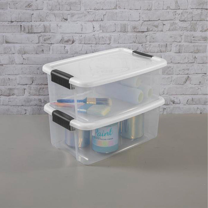 Sterilite 30 Qt 6-Pack & 18 Qt 6-Pack Clear Plastic Stackable Storage Bin w/ Lid