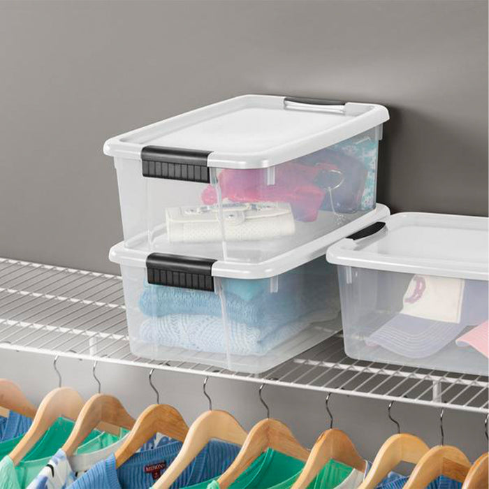 Sterilite 30 Qt 6-Pack & 18 Qt 6-Pack Clear Plastic Stackable Storage Bin w/ Lid