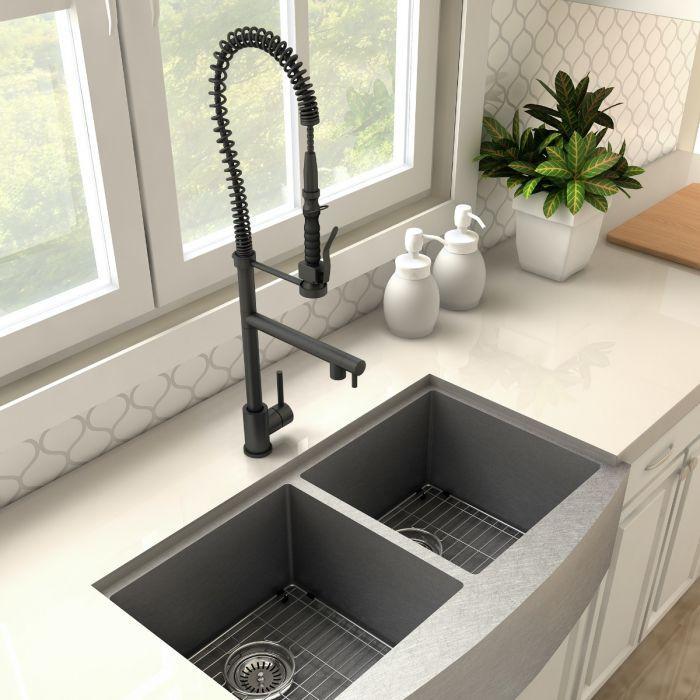 ZLINE Van Gogh Kitchen Faucet in Electric Matte Black, VNG-KF-MB