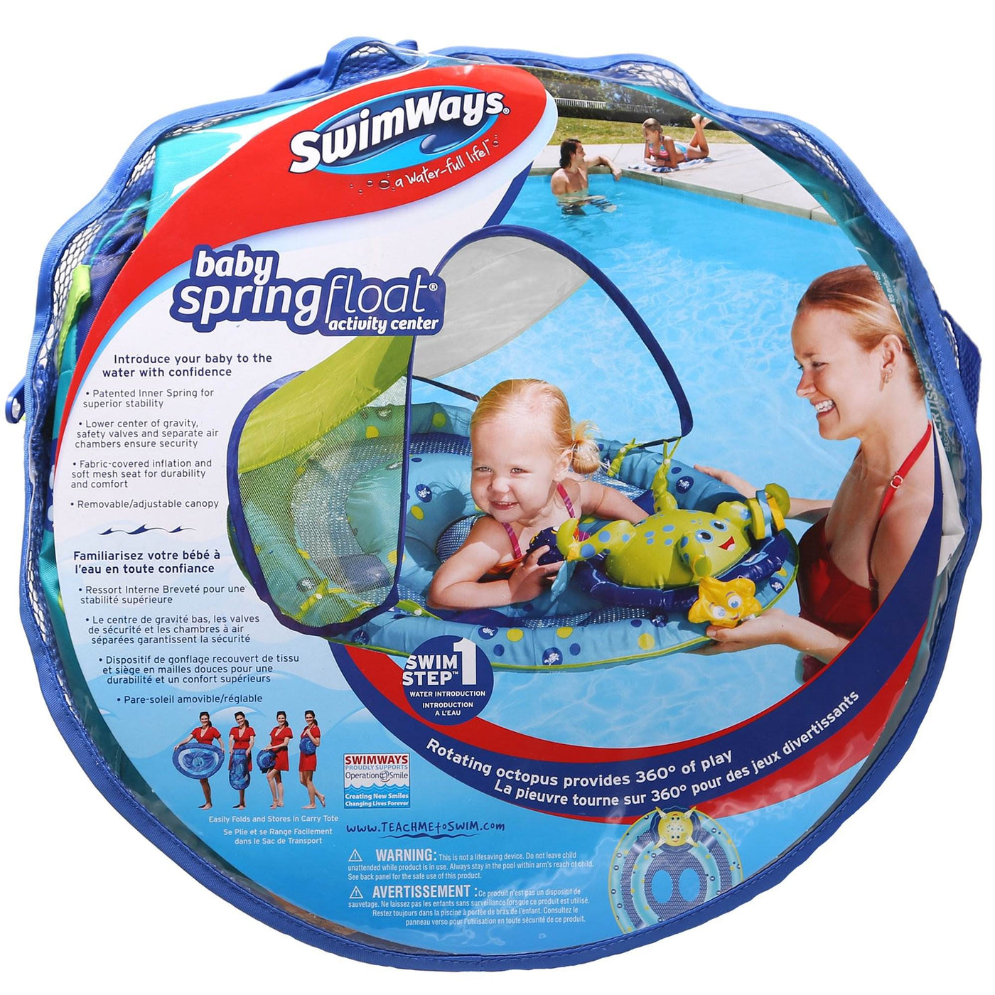 SwimWays Baby Spring Float Activity Center Pool Raft with Sun Canopy ...