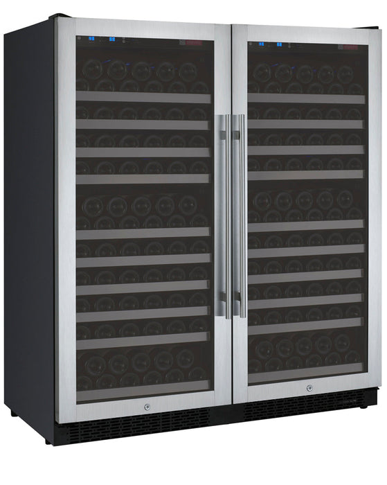 47" Wide FlexCount II Tru-Vino 256 Bottle Dual Zone Stainless Steel Side-by-Side Wine Refrigerator